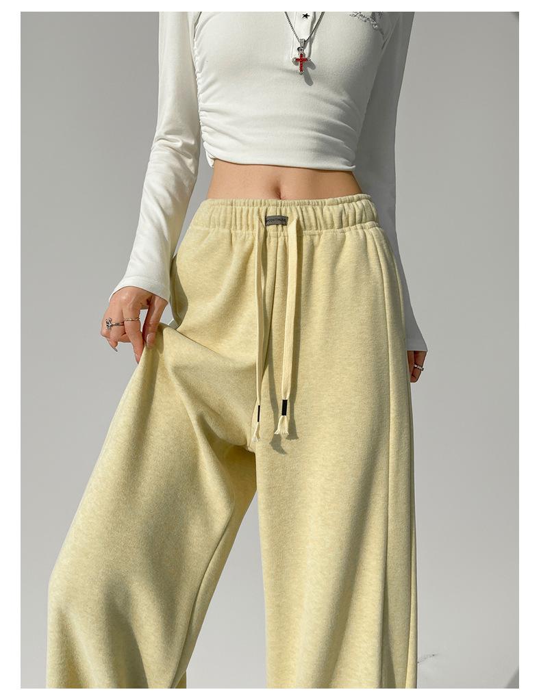 Damen-Sweatpants im amerikanischen Stil mit hoher Taille und weitem Bein - Frühjahrskollektion 2026, Petite Casual Fit