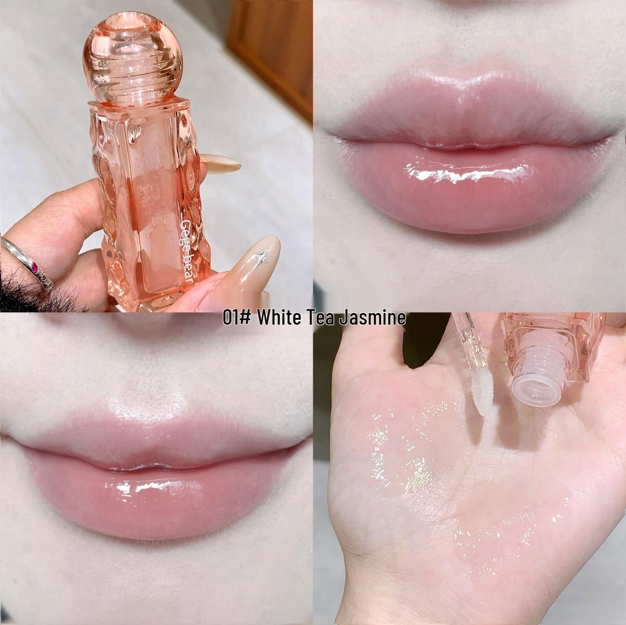 

Gegebear Hydrating Lip Gloss: Fruit Extract Moisturizing, Transparent & Long-Lasting for Autumn/Winter. 4.5g