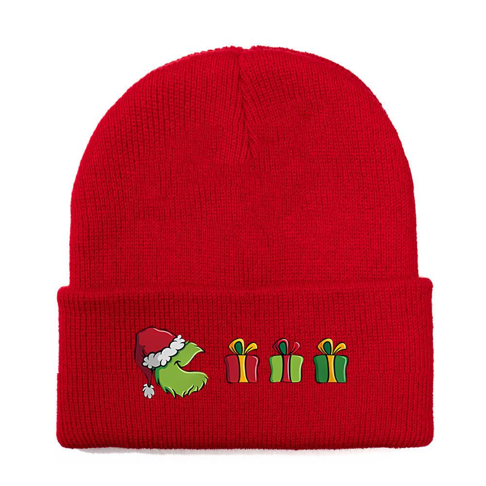 The Grinch Print Knit Hat With Earmuff Protection For Winter Warmth And Unisex Use