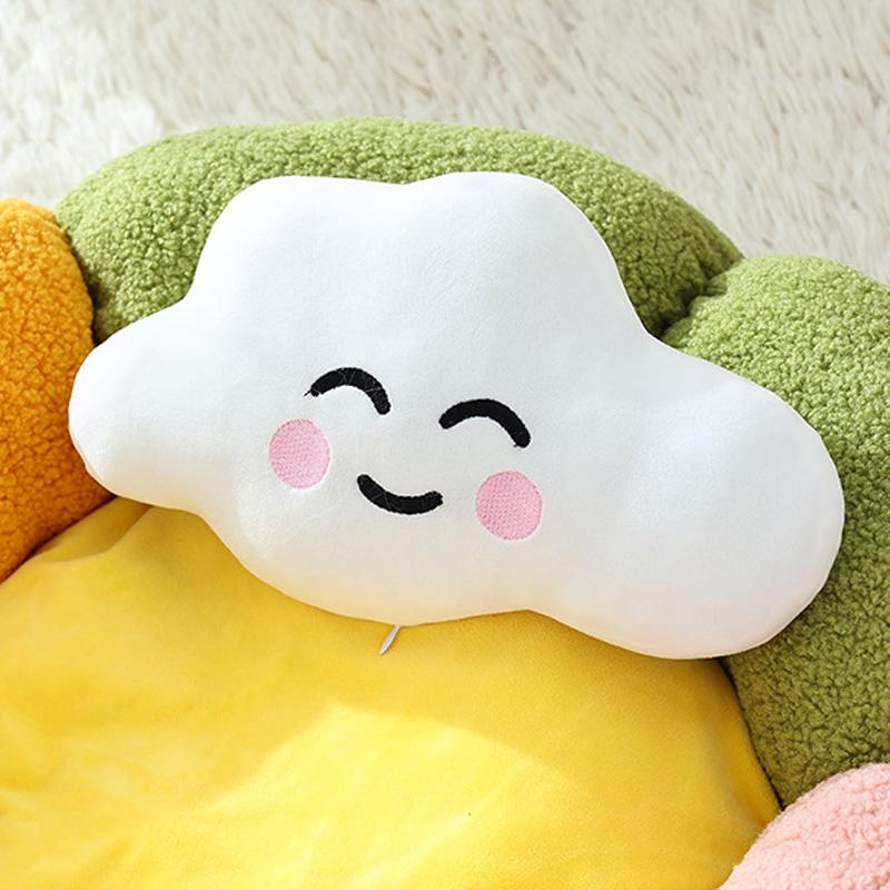 Warm Enclosed Pet House Flower Shape Cat Bed for Indoor Cats Cozy Winter Dog Cushion Soft Plush Comfortable Pet Nest for Small Animals