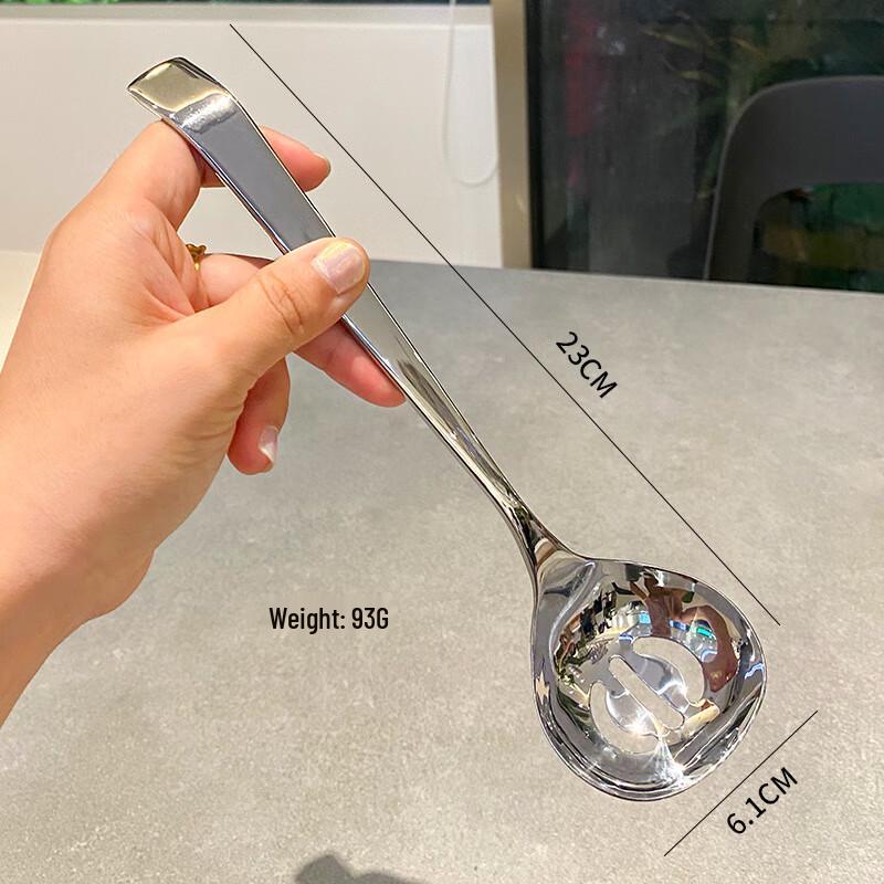 

ZISIZ Curved Handle Stainless Steel Serving Spoon & Strainer Set