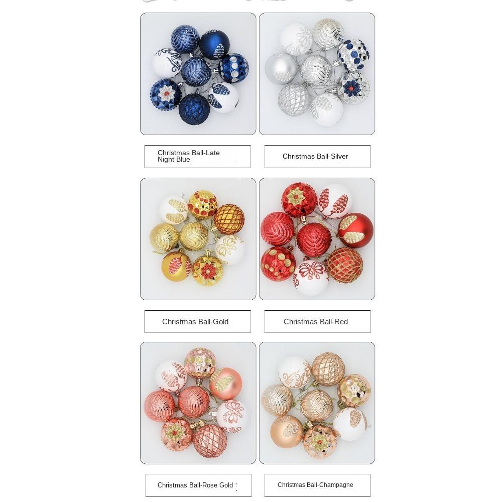 8PCS/Box Electroplated Painted Ball Christmas Tree Ornament Christmas Decorations