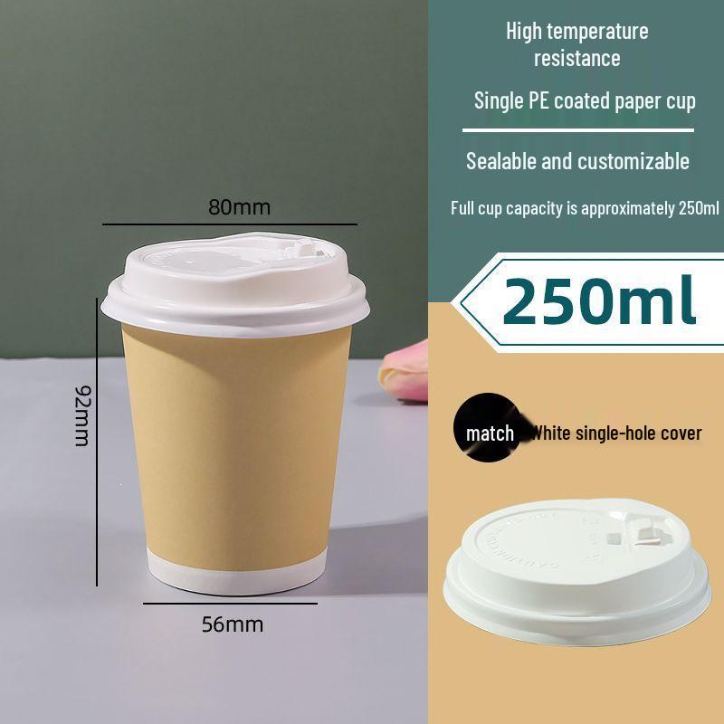 Thickened 250/400ml Disposable Coffee Cups with Lids for Hot and Cold Drinks
