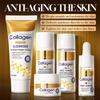 5-Piece Anti-Aging Travel Kit with 10X Collagen - Cleanser, Toner, Lotion, Serum & Cream for Wrinkles & Firmness