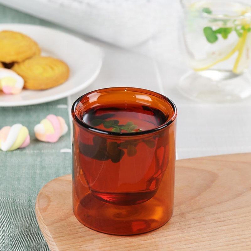 Colorful Egg Shape Double Wall Glass Cup Heat Resistant Tea Coffee Mug Drinkware