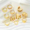 iF ME 11 Piece Irregular Geometric Hollow Out Ring Set Fashion Jewelry Women Trendy Shiny Daily Party Accessory Decorative Gift Idea