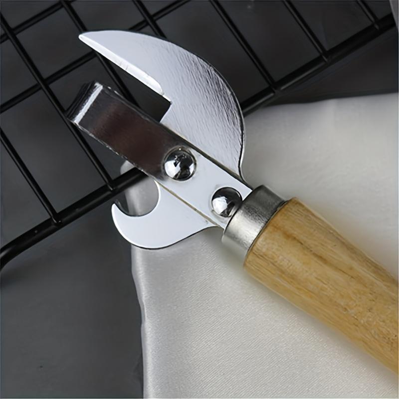 6Pcs Wooden Handle Multifunctional Can Opener Set - with Can Knife, Beer & Wine Opener for Kitchen & Camping