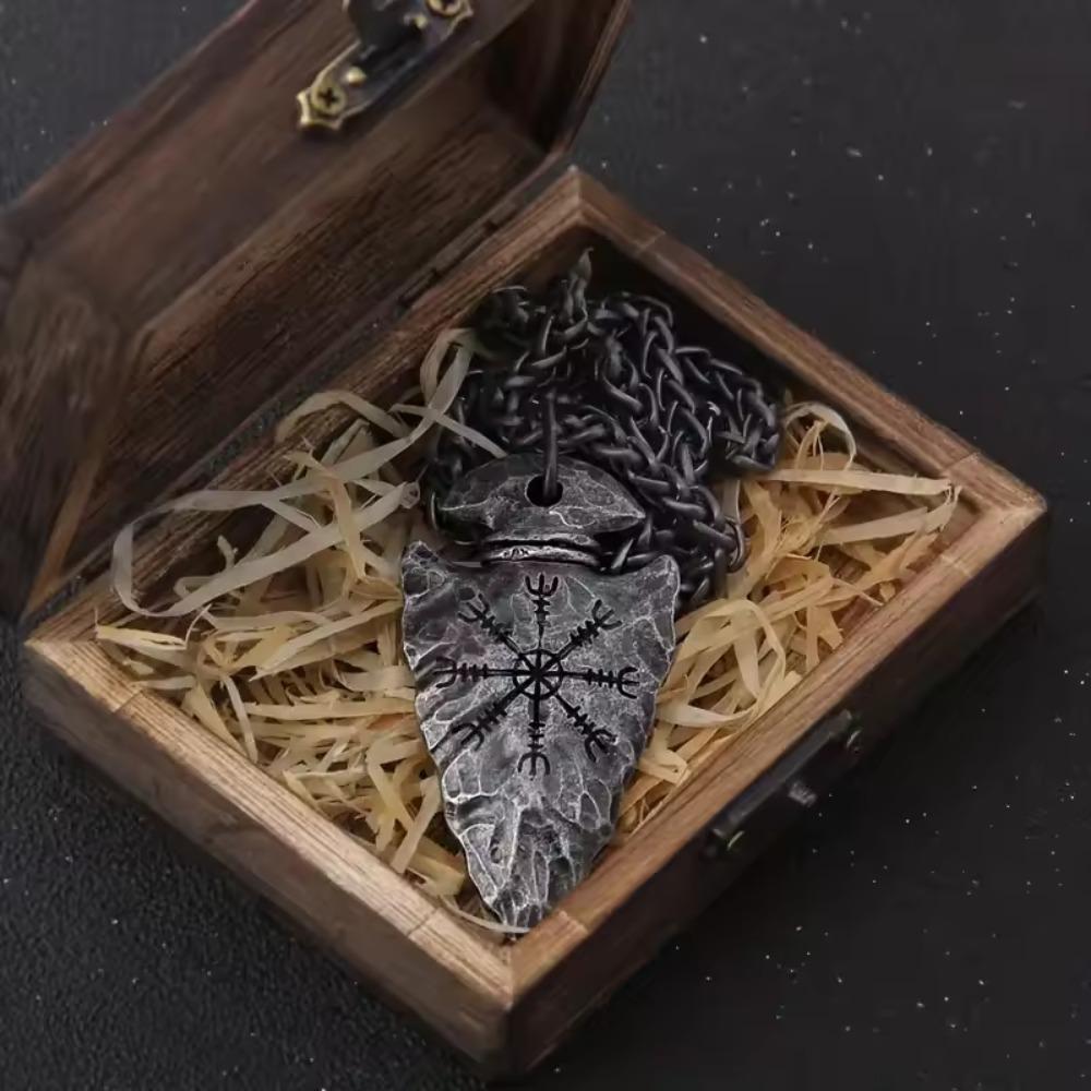 Vintage Viking Pirate Spear Rune Pendant Necklace Party Punk Necklaces Protector Wholesale Jewelry
