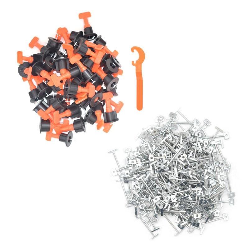 Tile Spacers Tile Leveling System Tile Installation Tool for Construction Wall Floor Buildings PP + Stainless Steel