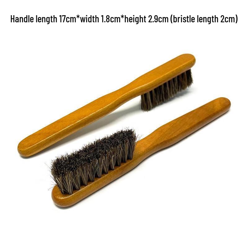 SEE KEAN Wooden Handle Horsehair Shoe Brush