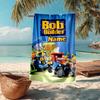 Personalisierbares, ultraweiches Strandtuch mit Bob der Baumeister-Thema, Ideal für Pool - Camping, Tauchen - Perfekter Reisebegleiter, Lebendiges Strandtuch.