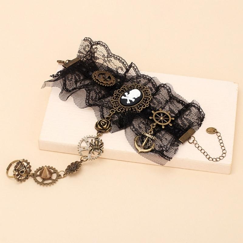 Gothic Gloves Victorian Pirate Wristband DanceParty Gloves Lady Cool Accessories
