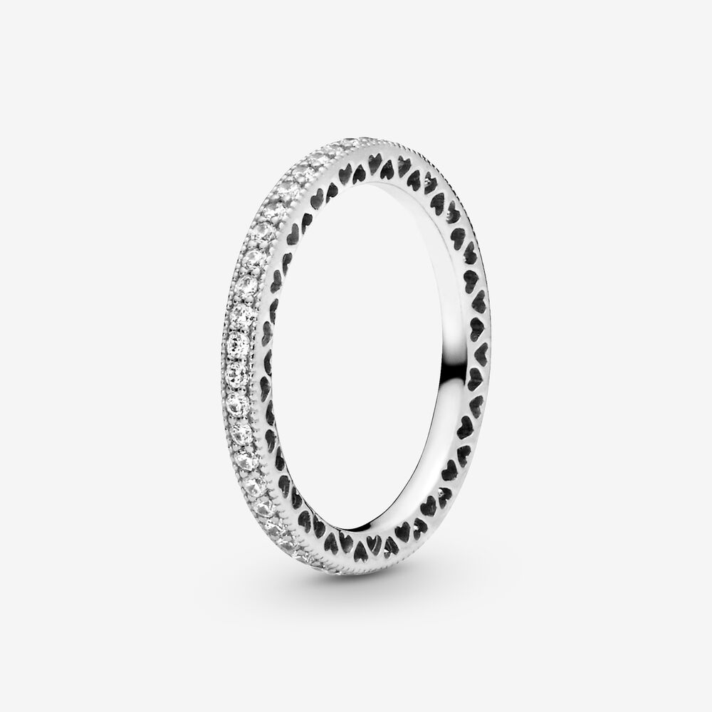 Original 925 Silver Rings For Women Love Hearts Crystals Rose Gold Engagement Wedding Stackable Ring Jewelry Gift