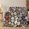 Cobblestone Stone Natural Scenery Flannel Blanket Soft Warm Throw Blanket for Bedroom Living Room Bed Travel Camping Picnic Gift