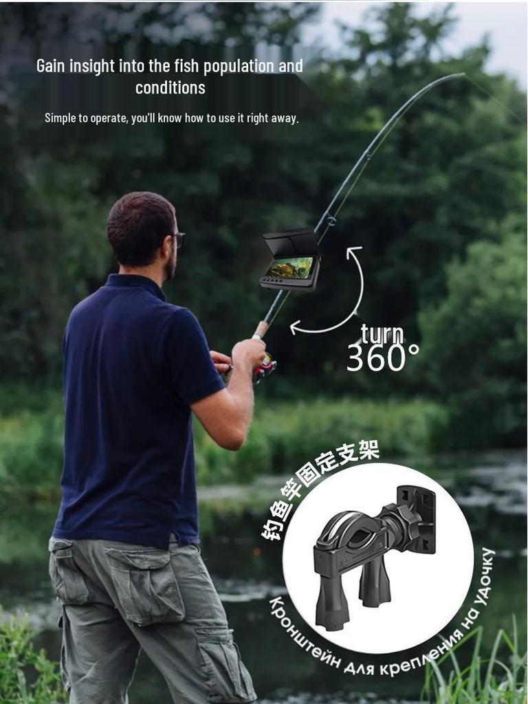 Underwater HD Night Vision Fish Finder Camera with Display and Video Recording