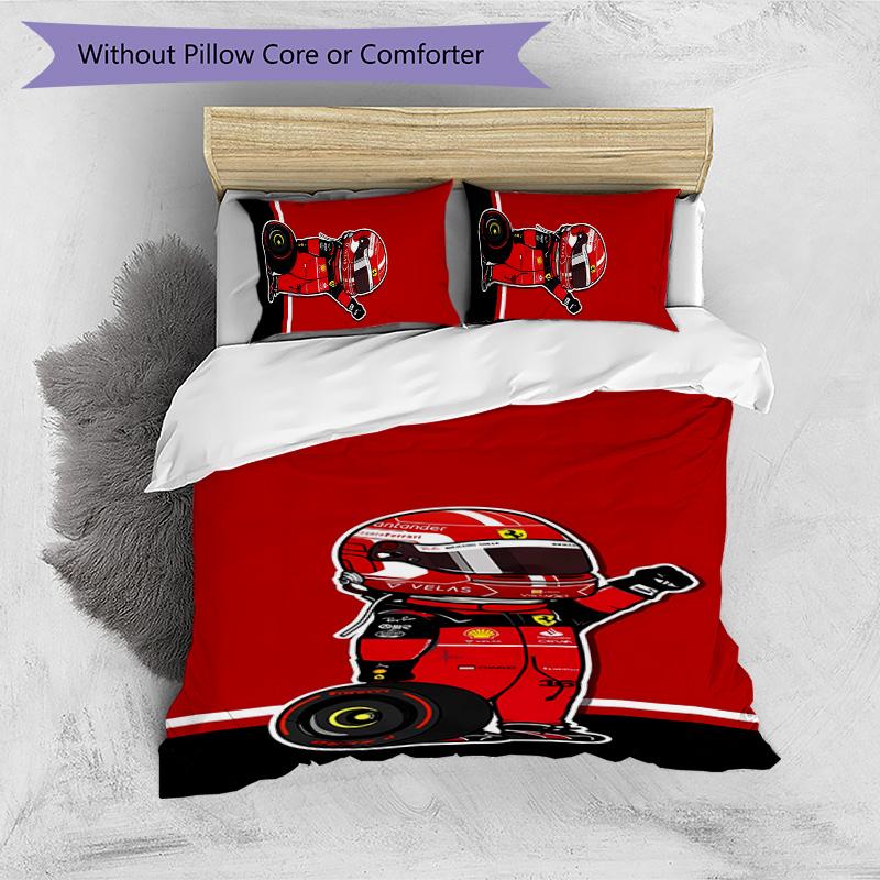 Formula Racing Printed 3PCS Bedding Set Soft Breathable Duvet Cover Pillowcases Set Washable Bedroom Decor Home Gift