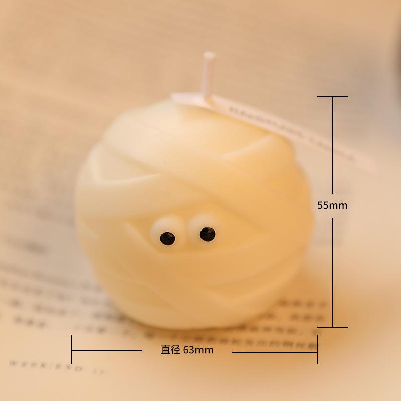 

1pc Mummy Scented Candle Creative Bandage Shaped Candle Gift For Halloween Party Table Decorations Ornaments белый