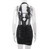 2025 Winter Women's Sequin Halterneck Camisole and Draped Dress Set