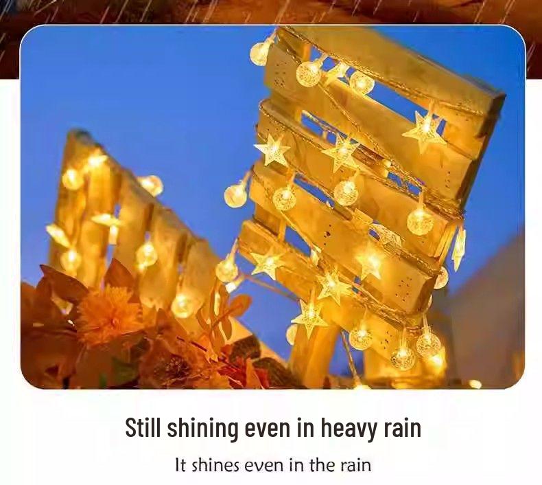 Solar LED Outdoor Star String Lights - Waterproof Patio Garden & Tree Fairy Lights