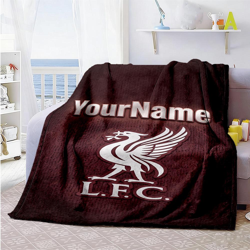 Liverpool Personalized Text Blanket Cozy Personalized Blanket Soft Warm Cozy for Seaside Nap Sofa Bed Four Seasons Multipurpose