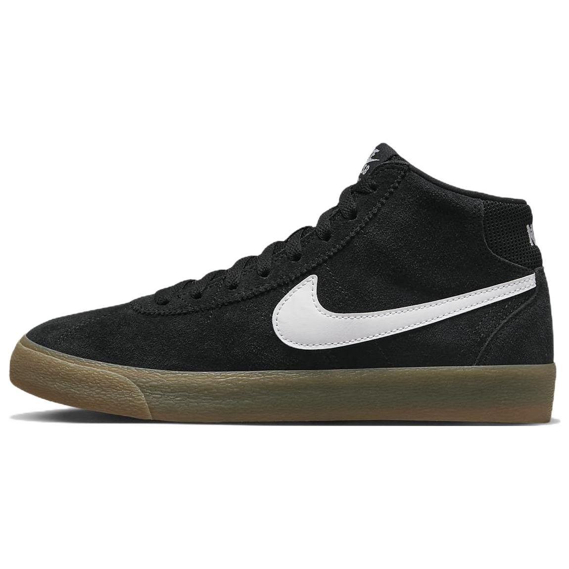 

Nike Bruin High SB Black White Gum Women Sneakers Gum-Light-Brown DR0126-002 35.5