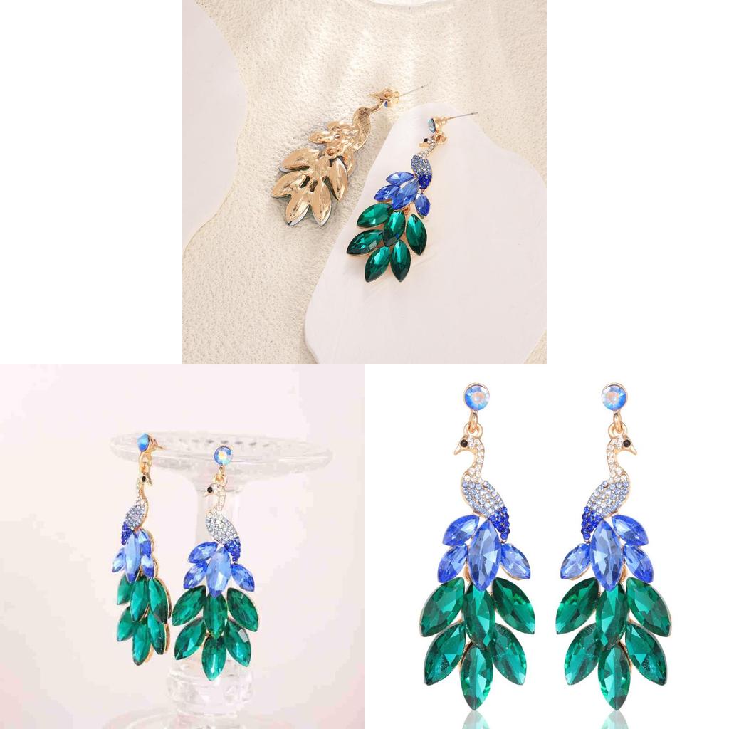 Ethnic Peacock Earrings For Women With Crystals And Animal Design Gift For Fashion Lovers