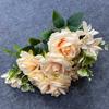 9 Heads Real Happy Rose Flower Mini Photography Photo Gift Valentine's Day Flowers 9 Colors Crystal Grass Bouquet