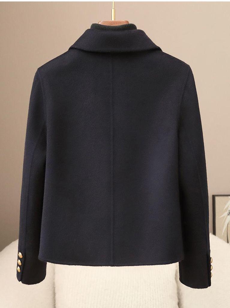Petite Spring 2026 Lapel Double-Faced Wool Coat in New Style for Women