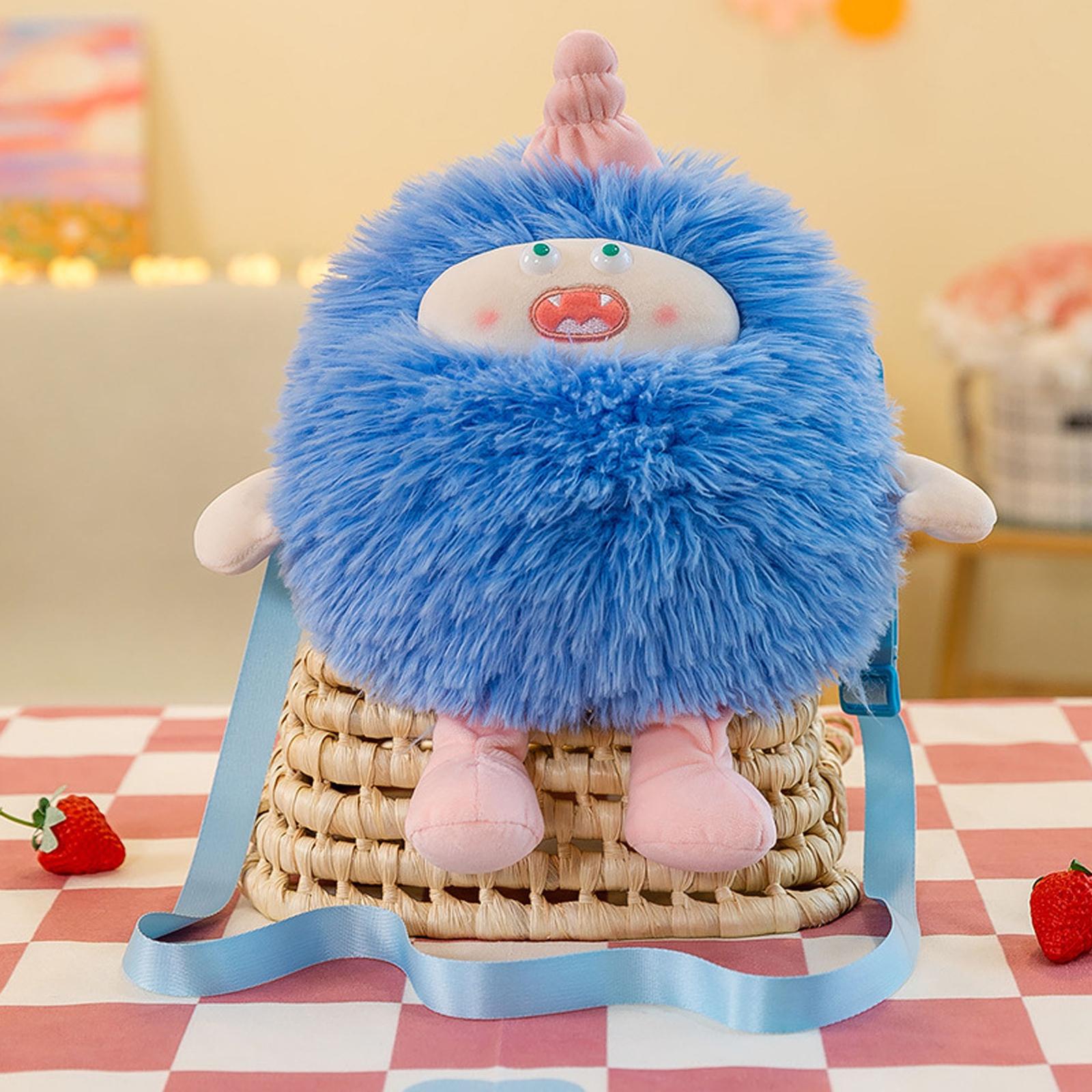 Cartoon Plush Bag, Ugly-cute Pillow, Sleeping Doll, Handbag, Rag Doll One Size синий