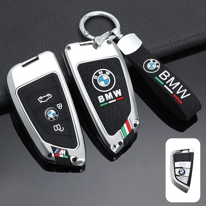 YABBF1 For BMW New 2025 Zinc Alloy Silica Gel Car Key Case Full Cover for BMW X1 X3 X4 X5 F15 X6 F16 G30 7 Series G11 F48 F39 520 525 F