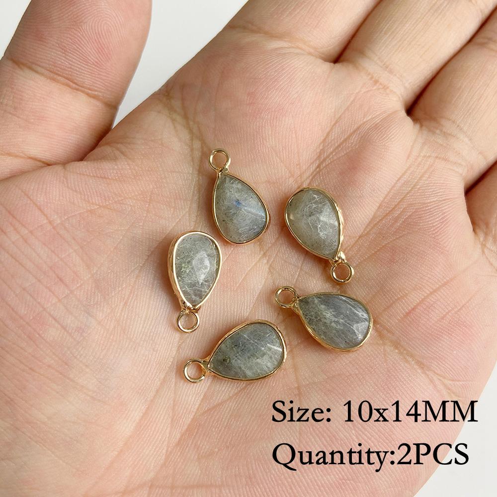 Natural Flash Labradorite Stone Charm Pendant Healing Semi-precious Stone Connector for Jewelry Making Necklace Accessories Gift