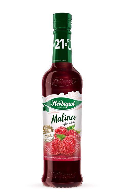 Herbapol Dietary Supplement Syrup Raspberry Flavor 420 Ml