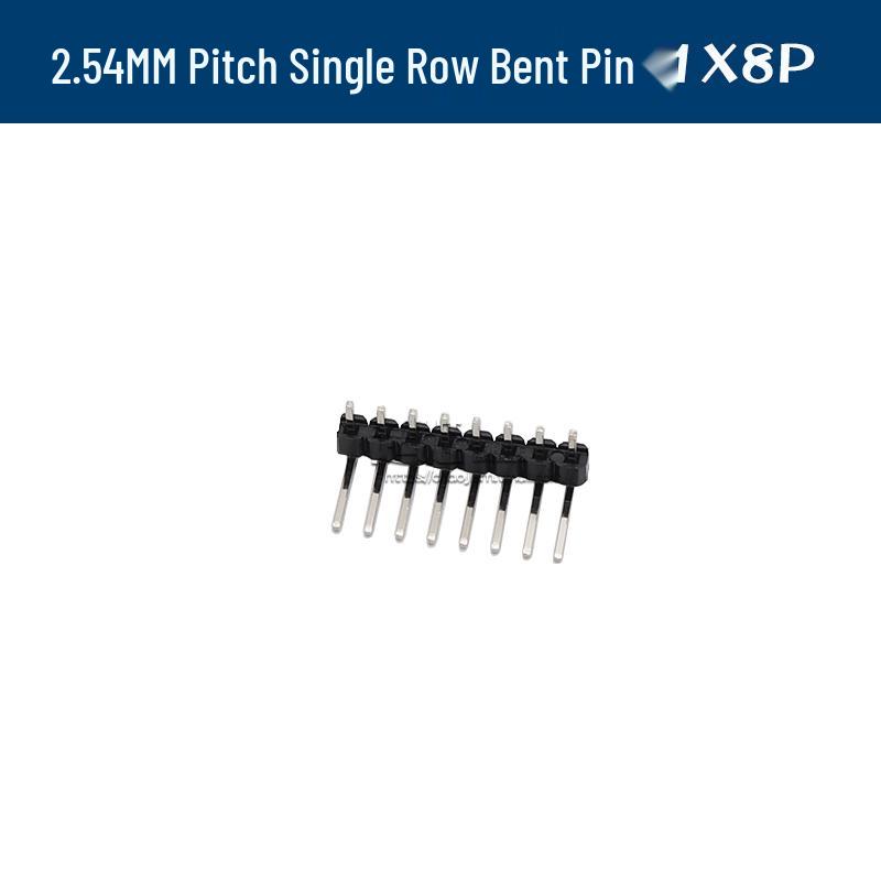 90° Dual Row Pin Header, 2.54MM Pitch, 1x2 to 1x40 Pins