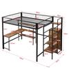 Hochbett 140x200 Schreibtisch Kleiderschrank Regale Metallbettgestell Lattenrost Kinder/Erwachsene(ohne Matratze)