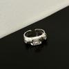 Stylish Unique Double Layer Textured Zirconia Ring For Women In Chic Minimalist Design