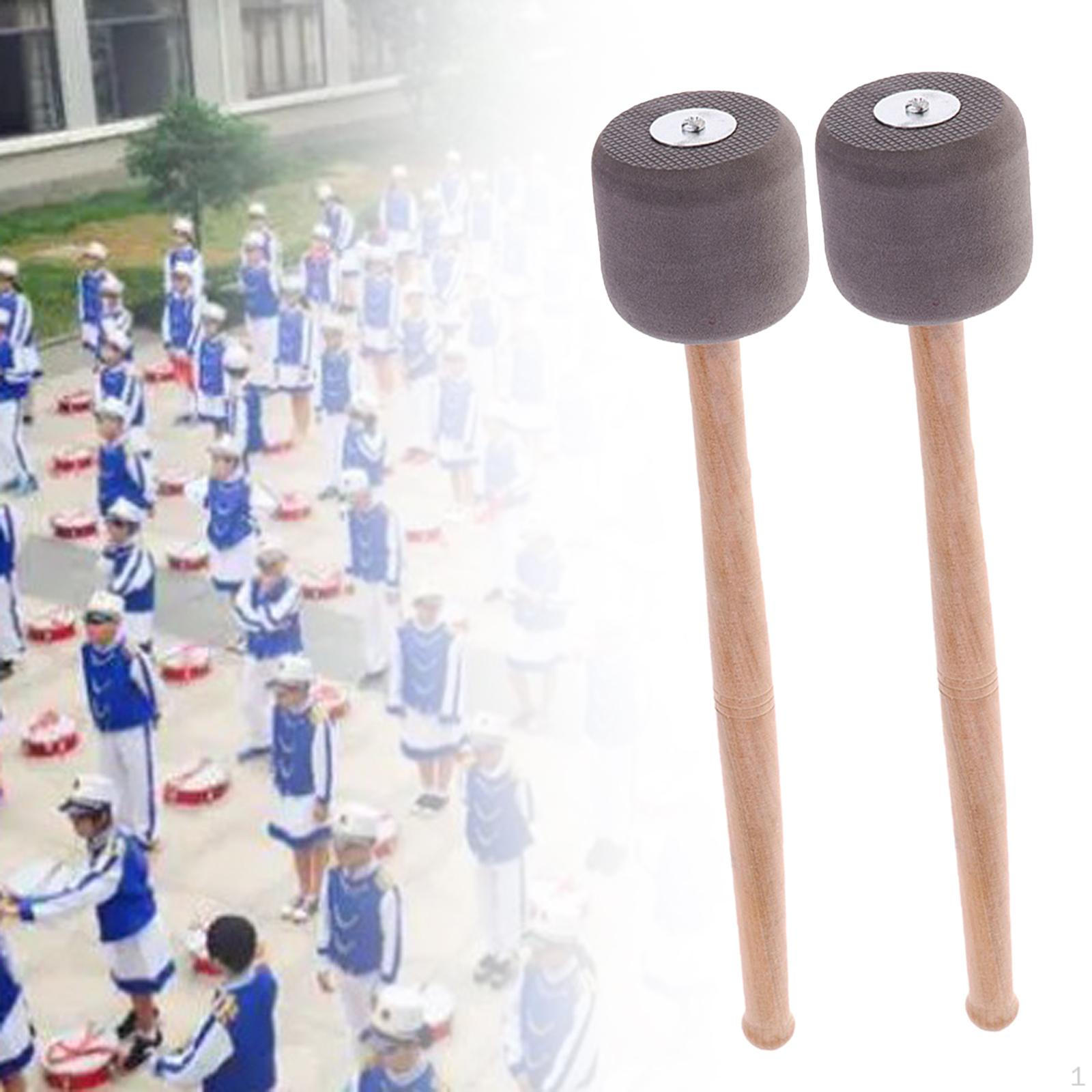 

2 шт., молотки для бас-пены, инструментальная группа, аксессуар, дубовая ручка для соло серый