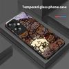 Glowing Kitten For Oppo A79 5G 58 78 74 60 4G Reno 11F Realme GT 6 11 Note 50 10 C55 X2 Tempered Glass Black Phone Case