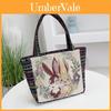 Elephant Embroidered Canvas Handbag With Dual Handles For Casual Daily Use