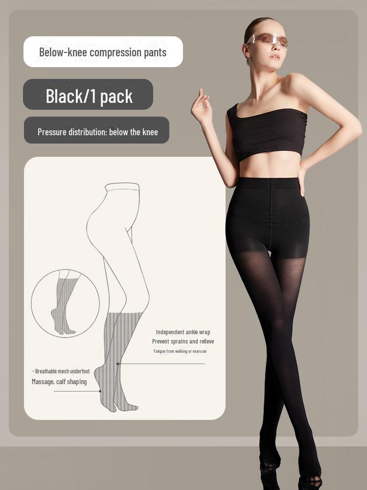 

Колготки из шелка Fenna 600D с защитой от зацепов: Плотные сегментированные компрессионные чулки для женщин — идеально подходят для осени и зимы below knee compression, Size S чёрный