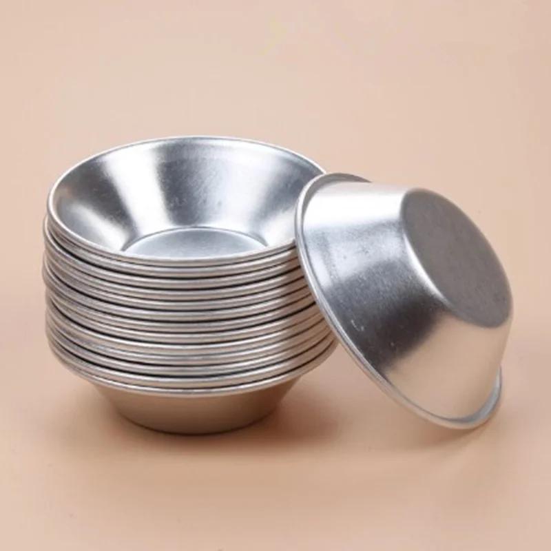 10pcs Egg Tart Molds Tiny Pie Tartlets Dessert Mold Pans Tin Puto Cup Bakeware Cake Cookie Mold, Round Resuable Nonstick