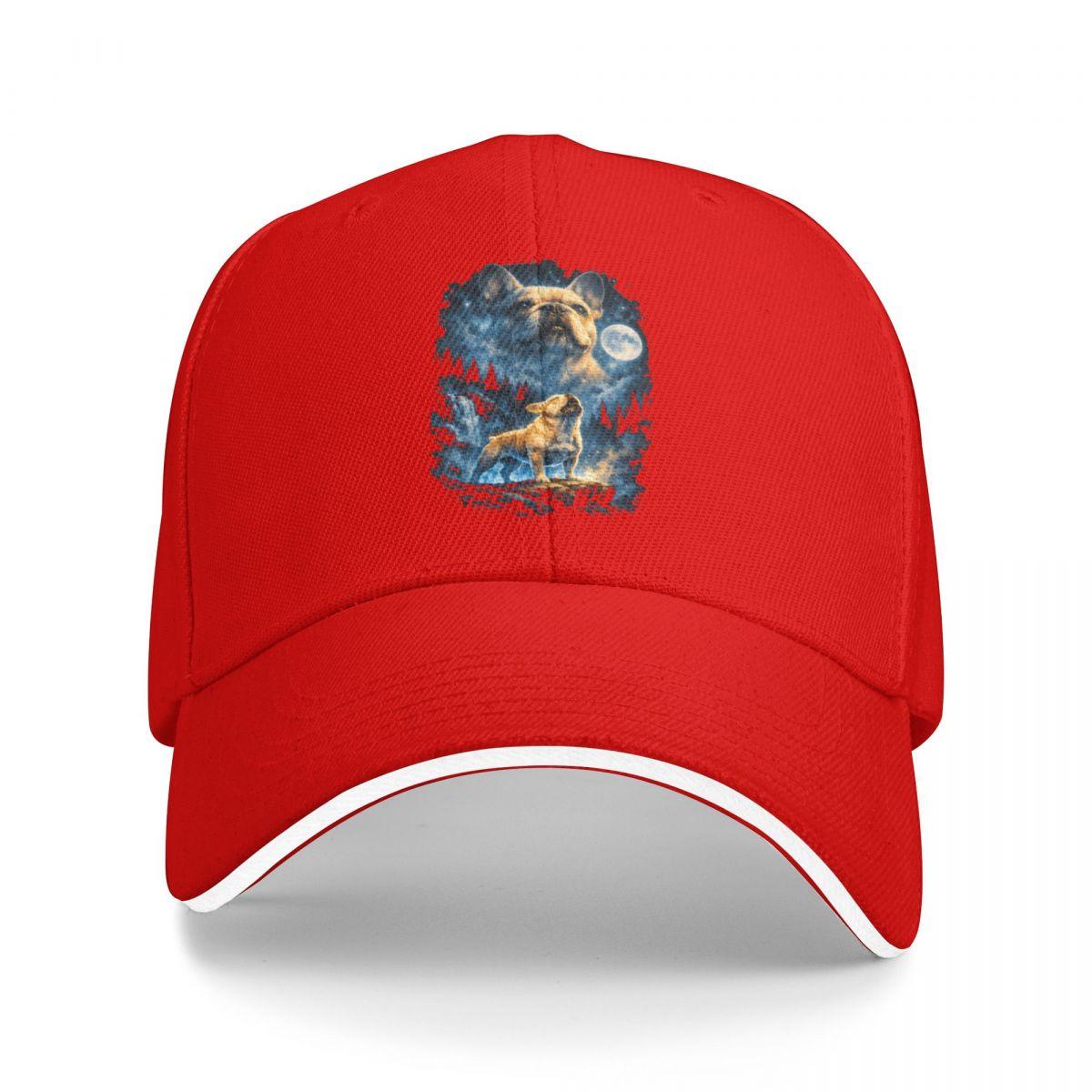 Baseball Caps French Bulldog Howling To The Moon Meme s Animal Graphic Trendy Casquette Female Male Sport Summer Caps One Size