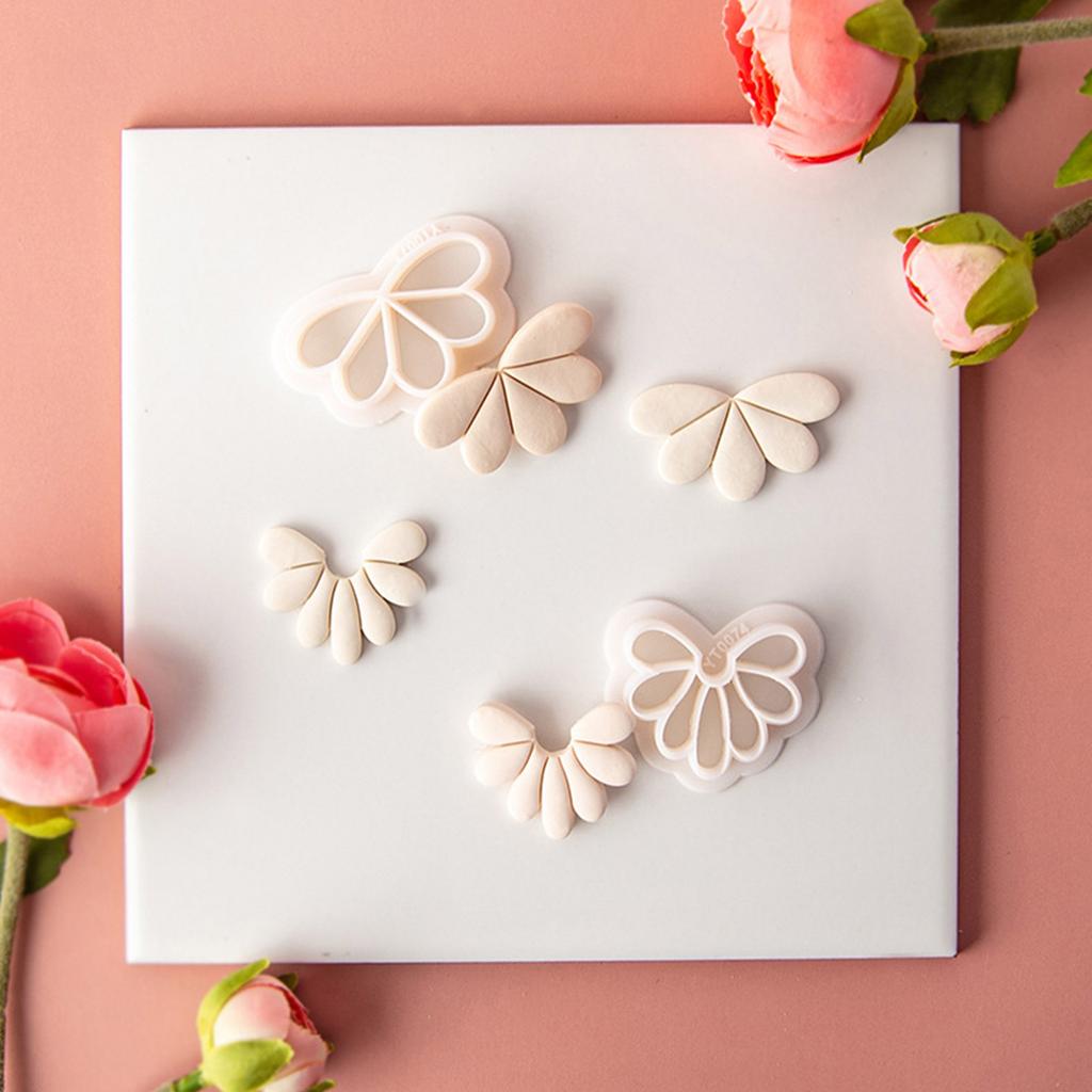 3 Styles Petal Clay Earrings Cutters for Jewelry Making Soft Pottery Clay Model