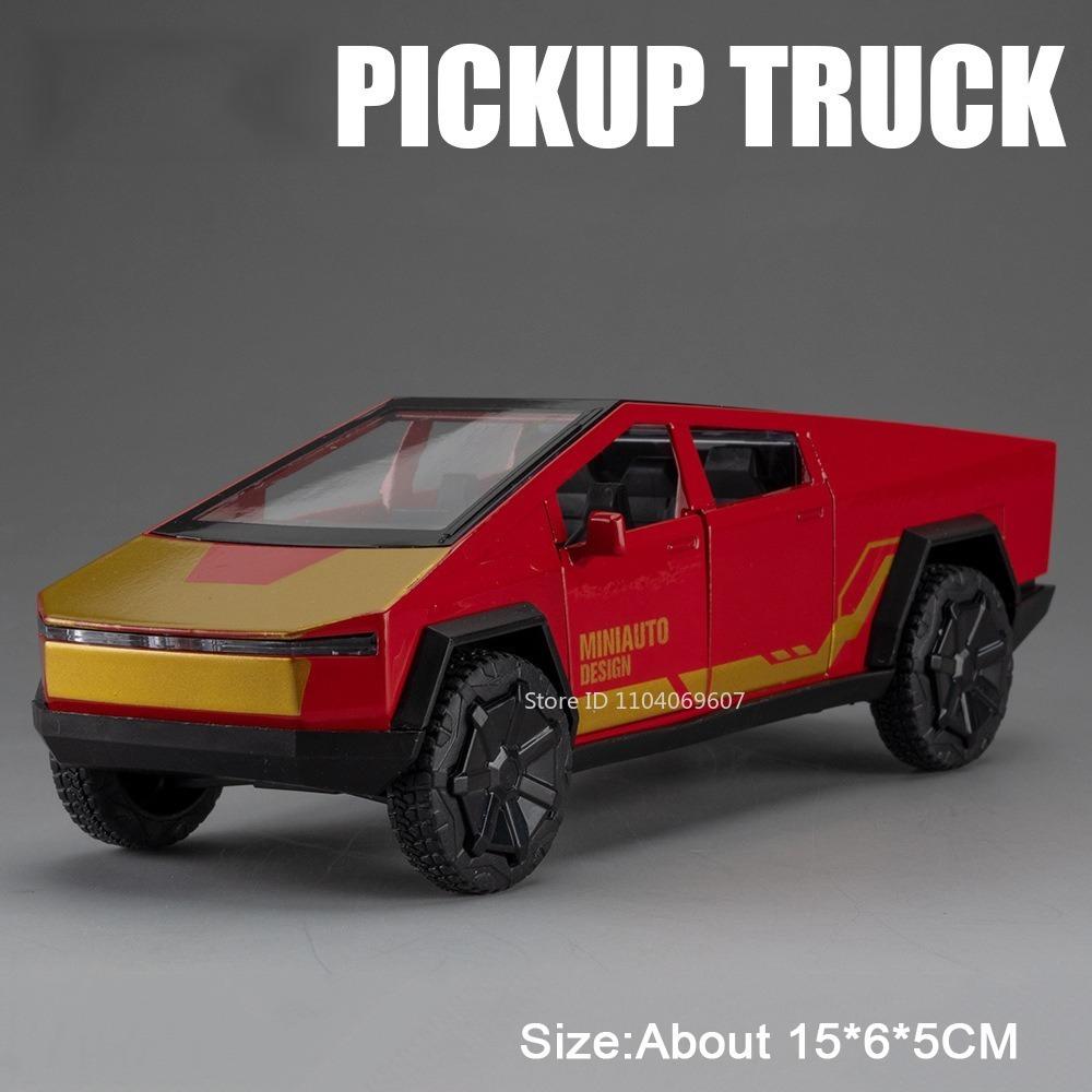 1:32 Mini-Pickup-Modellautos Legierung Druckguss Sound Licht Türen Öffnen Rückzieher Gummireifen Jungen Pädagogisches Spielzeug
