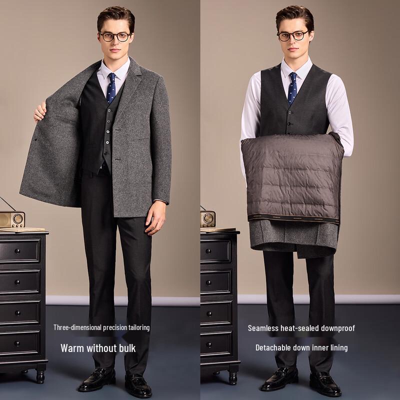 Antonio Men's Wool & Camel Blend Suit Collar Overcoat