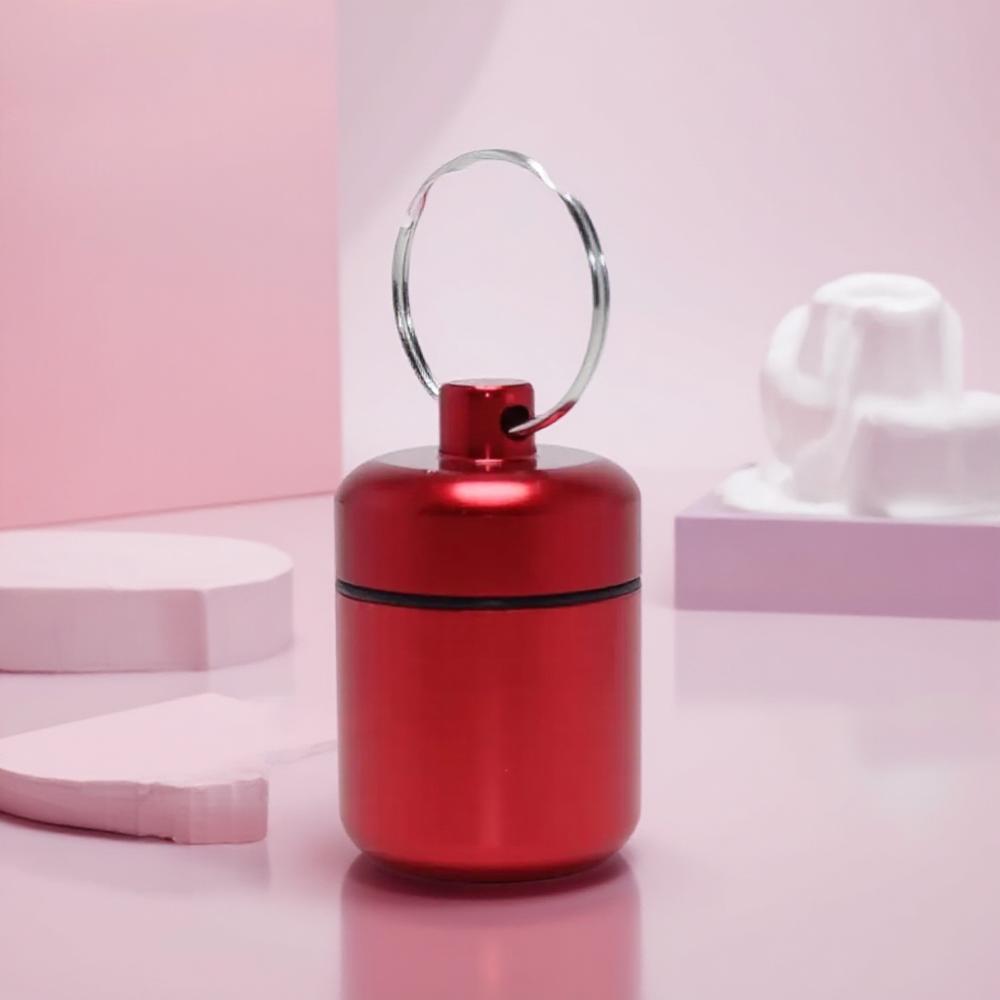 Waterproof Aluminum Pill Case Metal Container Keychain Travel Outdoor Emergency First Aid Kit Safety