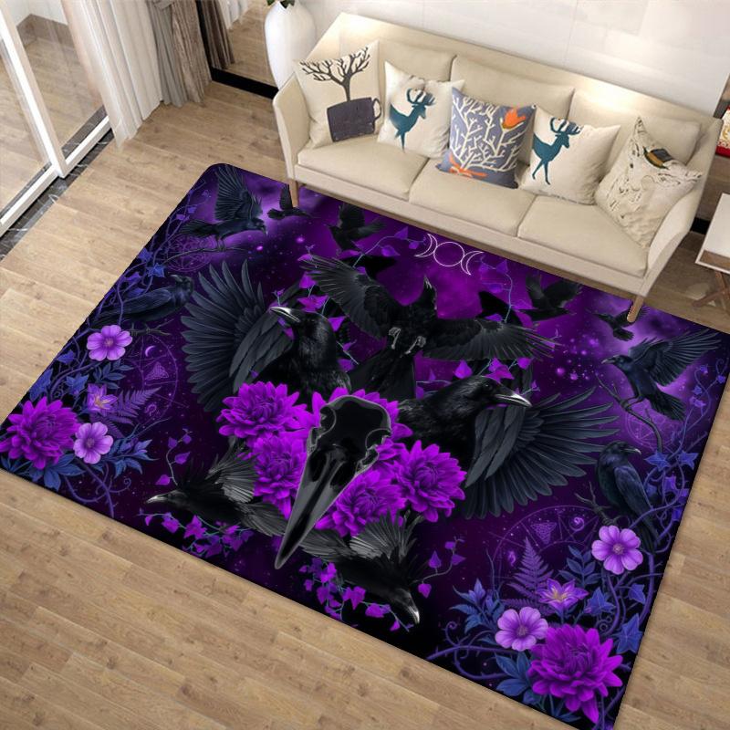 Raven Carpet Rug for Living Room Bedroom Home Sofa Decoration,Kids play Non-slip Floor Mat
