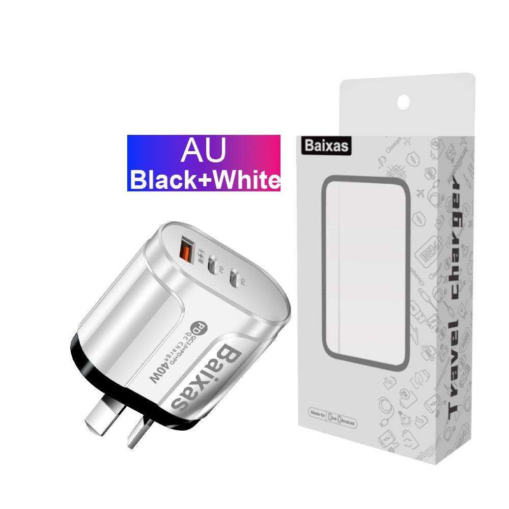 Universal Charger with US, EU, UK, AU Compatibility - Original Power Adapter with 1 USB-A and 2 USB-C Ports.