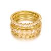 Vergoldetes 4-teiliges Ring-Set für Damen Micro-Paved Zirkonia Fingerringe Weibliche Verlobung Hochzeitsparty Schmuckzubehör
