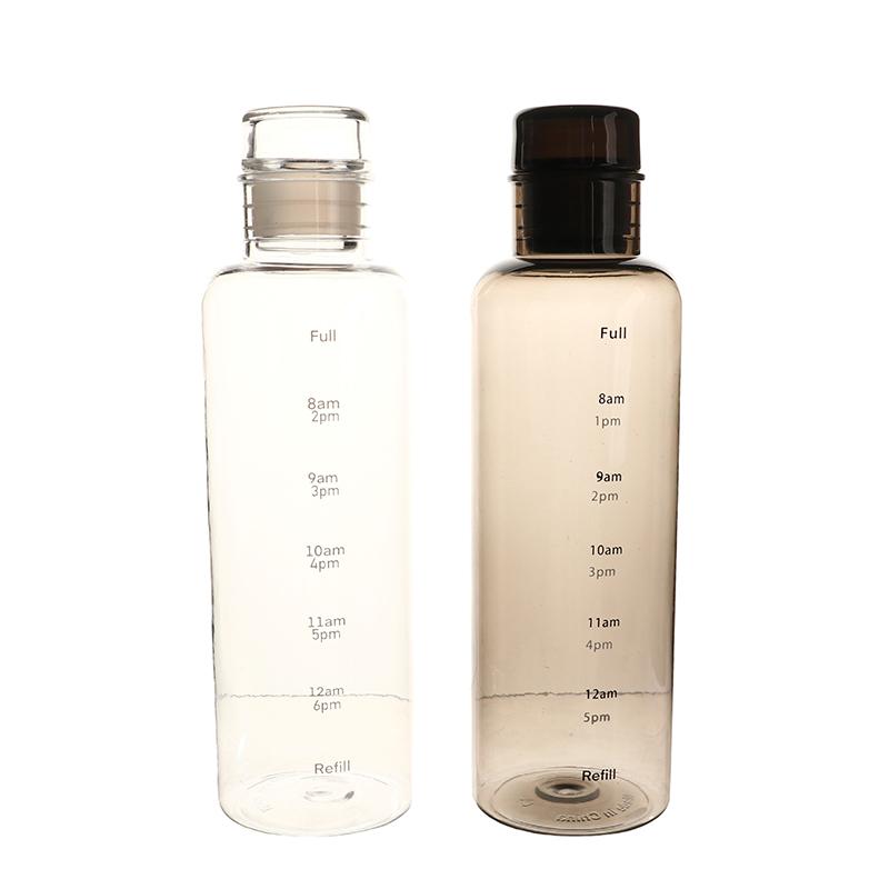 Transparent With Time Scale Water Bottle Creative Large Capacity Drink Cup