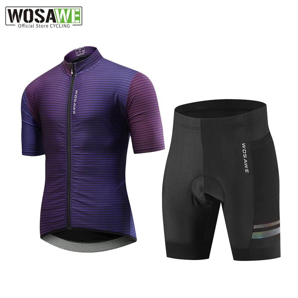 

Велосипедные комплекты WOSAWE Мужские шорты из джерси с короткими рукавами и мягкой подкладкой для MTB велосипеда